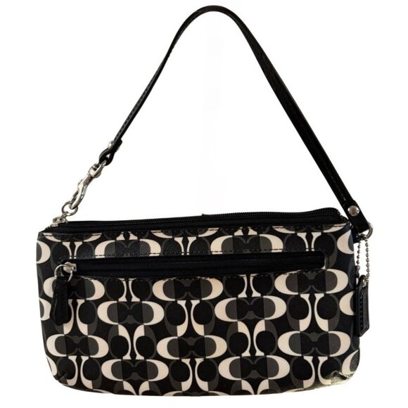 Coach Black Peyton Dream C Small Wristlet Wallet Bag Purse Clutch (F50523) - Picture 2 of 6